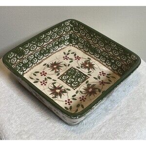Temptations Presentable Ovenware Old World 2.0 qt Square Casserole Dish No Lid
